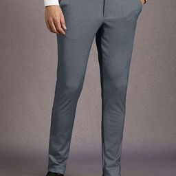 Louis Philippe Men Textured Slim Fit Formal Trousers-picture-3