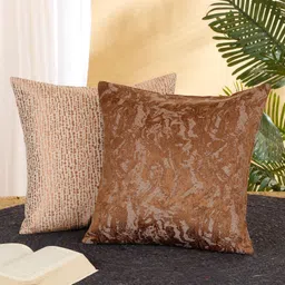 ROSARA HOME Unisex Rust Cushion Covers-18
