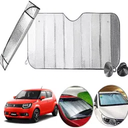 Auto Pearl F131 Dashboard Sun Shade Cover with Suction Cup for Maruti Suzuki Ignis (Silver)-picture-13