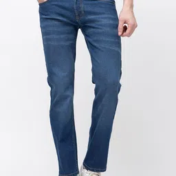 7OUNCE Men Slim Fit Mid-Rise Light Fade Stretchable Jeans-picture-2