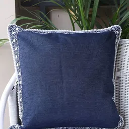 Myntra Elegant Homes Heritage Square Denim Cushion Cover-image-46
