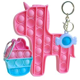 Toyshine Unicorn Ice Cream & Key Chain Popping Sounds Push Bubbles for Autism Stress Reliever Sensory Pop It Toy Pack of 2- Multicolor-19