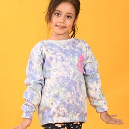 Anthrilo Full Sleeves Pastel Tie Dye Terry Sweatshirt - Ecru & Blue-picture-10