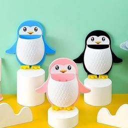 Mihar Essentials Wall Mounted Toothbrush Holder Rack Penguin Shape Toothbrush Organizer Remote Controller Make Up Brush Holder Sundries Box for Home Bathroom- Colour May Vary-image-32