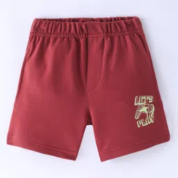 Evimo Single Jersey Above Knee Length Shorts Text Print - Burgundy-picture-35