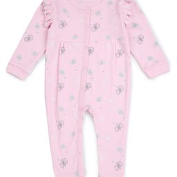 My Milestones 100% Cotton Full Frill Sleeves With Butterfly Printed Romper - Pink-image-41