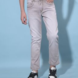 CRIMSOUNE CLUB Cotton Mild Washed Jeans - Grey-image-2