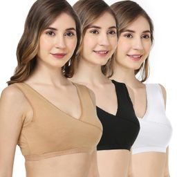 Bella Mama Cotton Blend Knit Sleep Bra wIth Eco Jiva Finish (Colour May Vary)-image-62