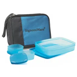 Signoraware Compact Lunch Box With A Bag & 2 Inner Containers - Blue-picture-10