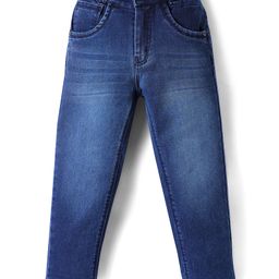 Olio Kids Denim Woven Full Length Solid Colour Jeans - Navy Blue-picture-18