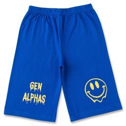 Luke and Lilly Cotton Knit Gen Alphas Text Printed Shorts - Royal Blue-image-30