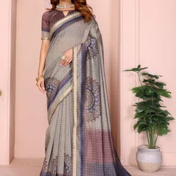V3 FASHION STUDIO Ethnic Motifs Zari Chanderi Saree-picture-27