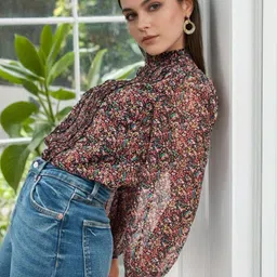 Stylecast X Slyck Floral Print Top-image-8