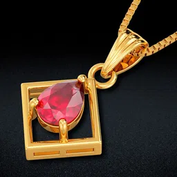 Joyalukkas 22KT Gold Gemstone Square Pendant -3.63 g-picture-29