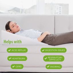 pum pum PumPum Wedge Pillow with Foam Top for Sleeping,Reading and Rest, 8 Inch Elevated Support Triangle Bed Pillow for Legs and Back Support with Washable Cover ,Brown image 3