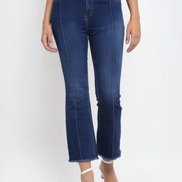 Global Republic Women Comfort Bootcut High-Rise Low Distress Stretchable Jeans-image-38