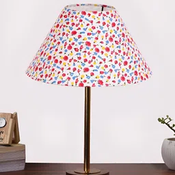 Aura White Printed Metal Traditional Abstract Shaped Table Lamp-11