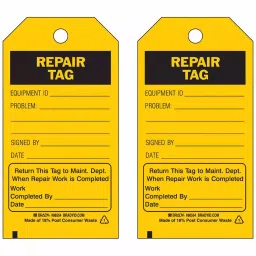 BRADY Tag 3 inch x 5-3/4 inch Black on Yellow for Indoor Usage, 9CMP1 (Pack of 100 Pcs)-image-80