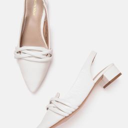 Allen Solly Women Snake Skin Textured Block Heel Mules with Braided Detail-1