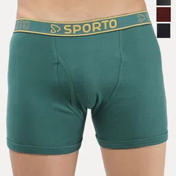 Sporto by Macho Pack Of 4 Men Outer Elastic Long Trunk-Sprto_M1030-CH1-M1-N1-Prt1-L-picture-41