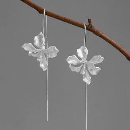 FIMBUL Silver-Plated Floral Shaped Drop Earrings-20