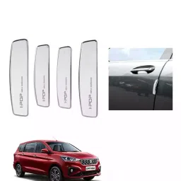 SPREADX Plastic Car Stylish I-pop White Colour Elegant Door Guard Protection Universal Type  Suitable for Maruti Suzuki Ertiga 2022 (Set of 4 Pcs)-35