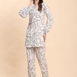 Noia Abstract Printed V-Collar Tunic With Trouser Co-Ords image 5