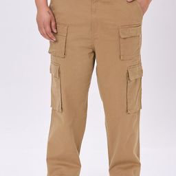 Sizeupp Men Regular Fit Mid-Rise Plus Size Cotton Cargos-image-42