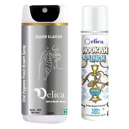Qelica Set Of 2 Silver Elaichi & Hookah Punch Mouth Freshener Spray 10 g Each-19