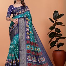 VS MALL Blue Art Silk Sarees-image-84