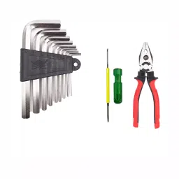 Hillgrove HGCM486M1 Hex Allen Key with 2in1 Screwdriver & 8  inch Plier Bolt Spanner Wrench Allen Key Set-22