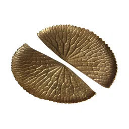 Exotic India Textured Brass Leaf Design Door Handle-16