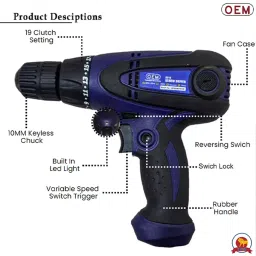 OEM 280 W Power 750 RPM Electric Screw Driver with Variable Torque and Reverse/Forward Feature, SD10 image 4