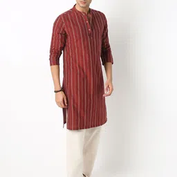 Ethnicity Men Striped Thread Work Pathani Kurta-picture-28