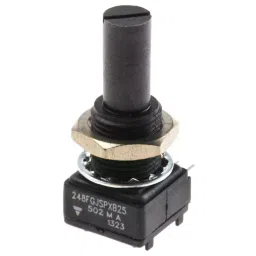 Vishay Panel Mount, Through Hole Rotary Potentiometer 500 mW Power 5 kΩ Pin Terminal, 248FGJS0XB25502MA (Pack of 50 Pcs)-picture-47