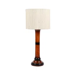 Tucasa NTU-152 B-22 Table Lamp with Wood Base (Beige)-11