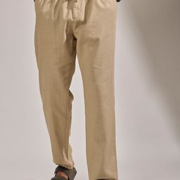 Espanshe Men Loose Fit Linen Trouser-image-100