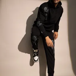 FUGAZEE Men Printed Cotton Relaxed Fit Tracksuit-image-30