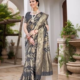 Anouk Woven Design Zari Chanderi Saree image 5