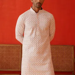 Jompers Men Geometric Embroidered Sequinned Kurta-image-91