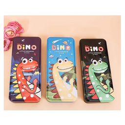 SKB Funny Little Dino Cartoon Art Metal Pencil Box (Color May Vary)-14