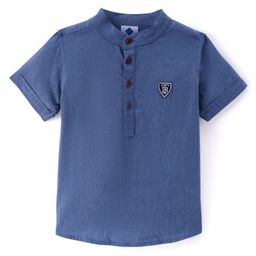 TONYBOY Cotton Half Sleeves Solid Shirt - Blue-image-38