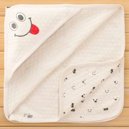 Pink Rabbit Knit Hooded Towel with Eyes Print L 81 x B 81 cm - Light Grey-picture-18