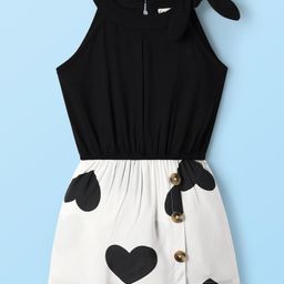 CrayonFlakes Knit Sleeveless Hearts Printed Jumpsuit - Off White-image-61