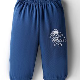 Tango Knit Full Length Fleece & Woollen Lounge Pant With Space Theme Print - Navy Blue-picture-3