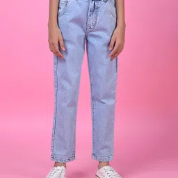 CRIMSOUNE CLUB Cotton Woven Solid Jeans - Blue-picture-48