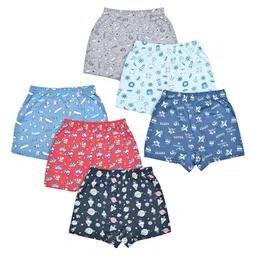 Revvo Junior Boys Pack Of 6 Printed Pure Cotton Boys Shorts Briefs RJD-410-picture-42