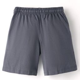 CUCUMBER Sinker Knit Above Knee Length Shorts with Text Print - Grey image 2