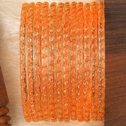 KOTTIAR CREATIONS Set Of 12 Glass Bangles-14