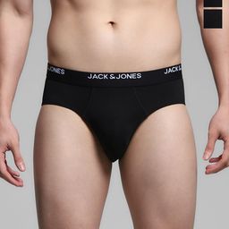 Jack & Jones SolidOuter Elastic Pack Of 3 Basic Briefs 9014676002-41